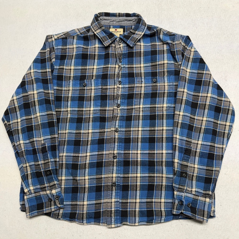 Blue Plaid Button-Up Men's Shirt